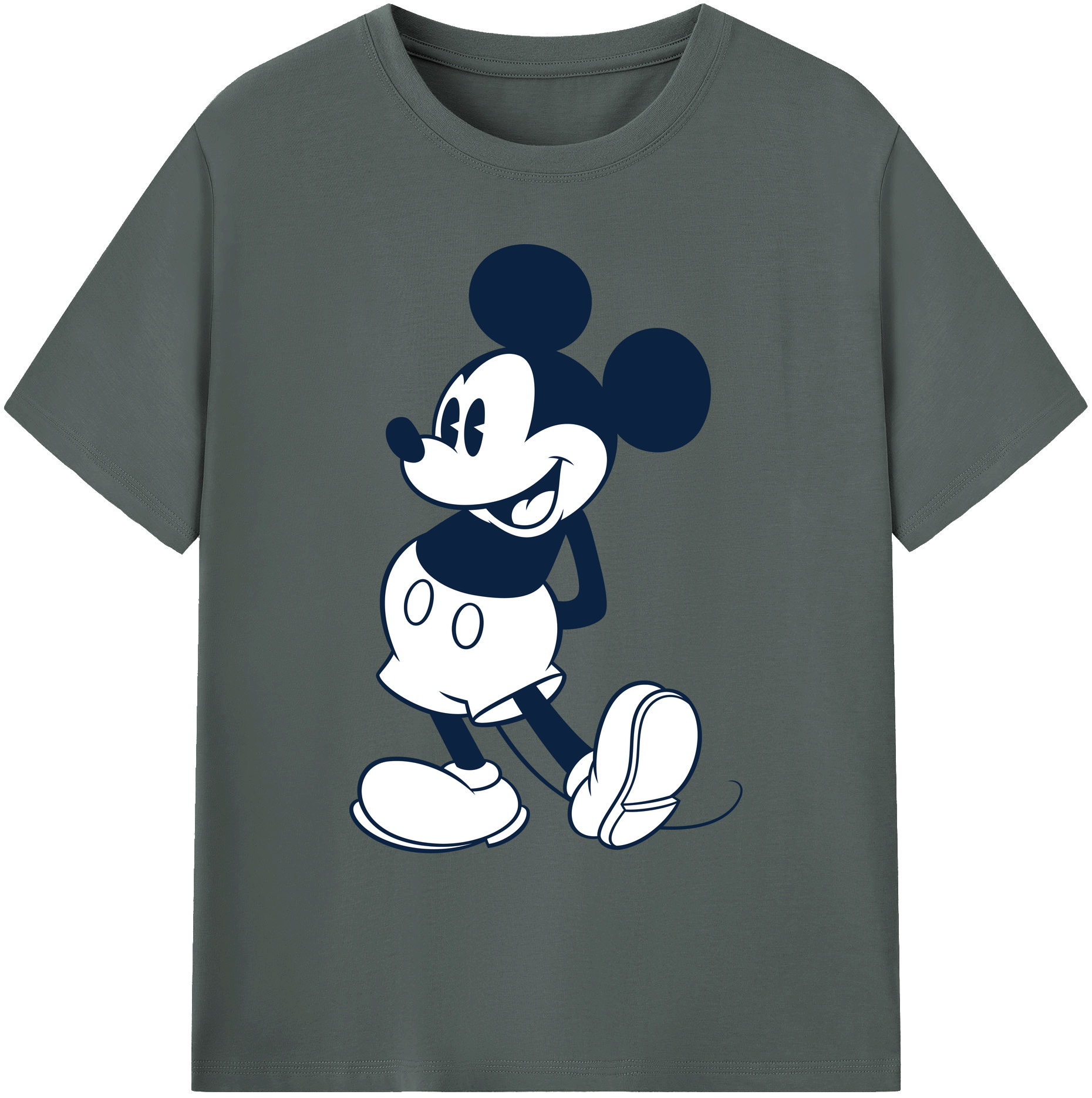 ミッキーマウス Mickey Mouse 綿100％ メンズ半袖Tシャツ｜肌触りやわらか＆通気性